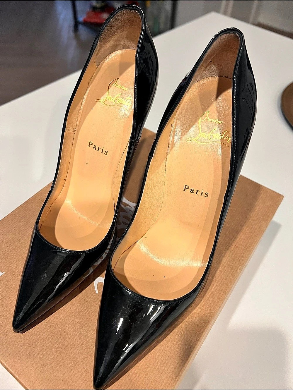 Christian Louboutin So Kate 120 Patent Pointed-Toe Heels EU 38.5
